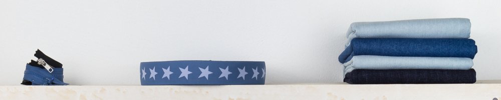 jeans fabric on a shelf